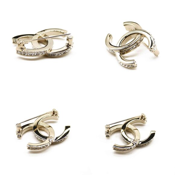 CHANEL Crystal CC Brooch in Gold - Picture 5 of 7